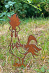 4 Funny Chickens - Metal Sculpture
